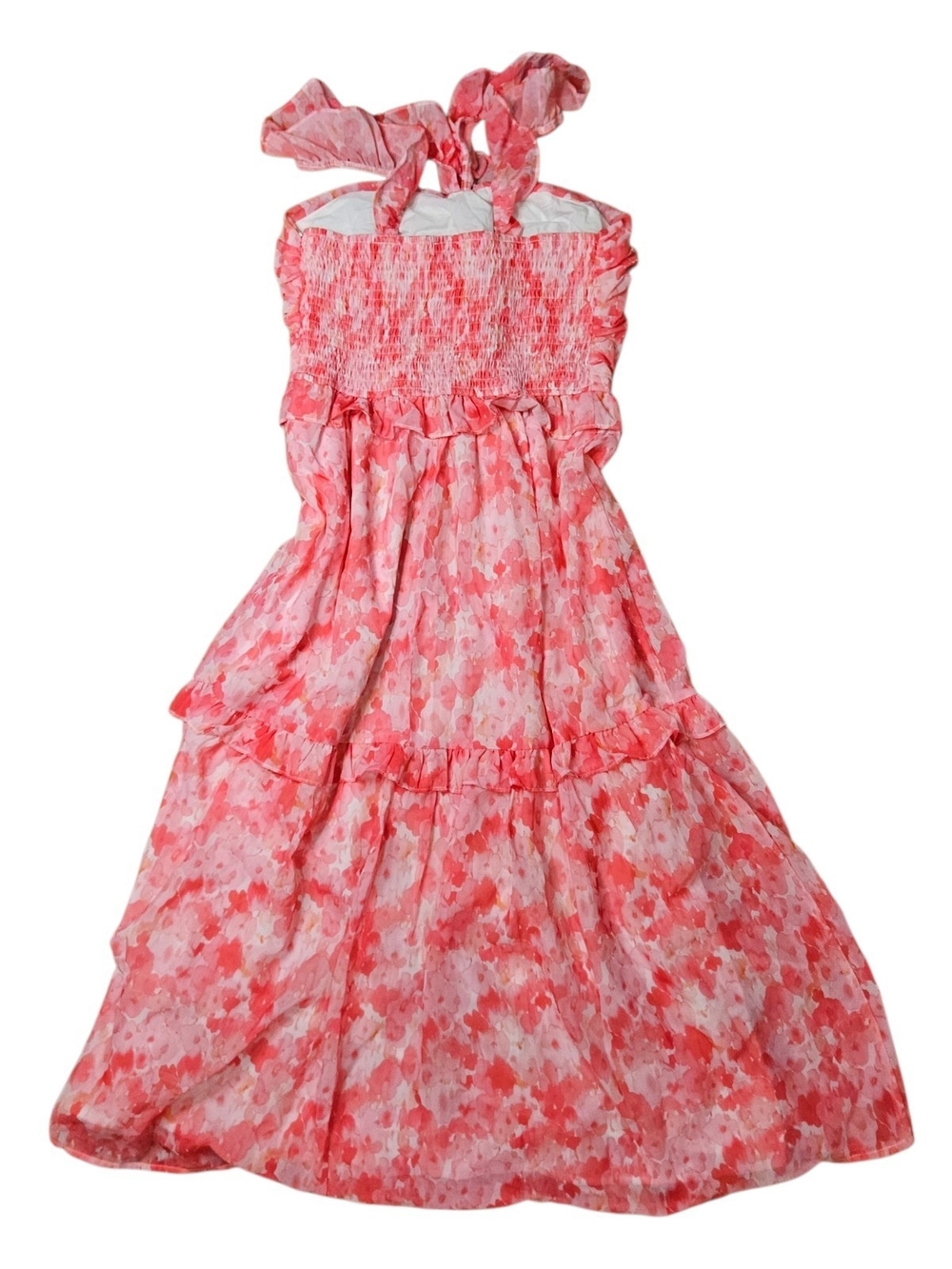 Pink Ruffled Floral Maxi Dress - Picture 3 of 5